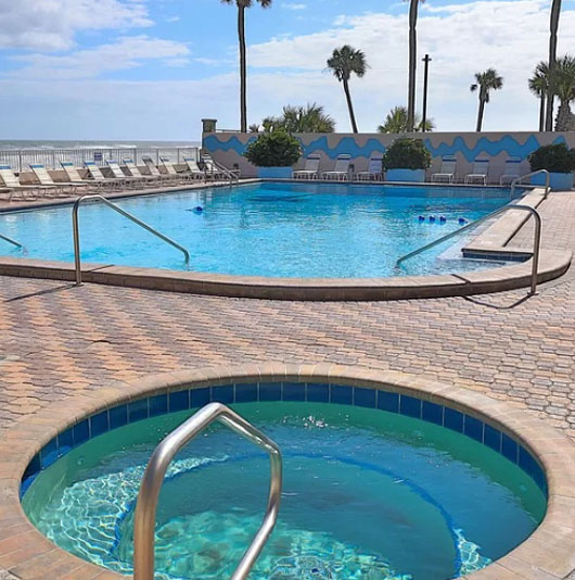 View of Pool and Hot tub area in Cedar Key